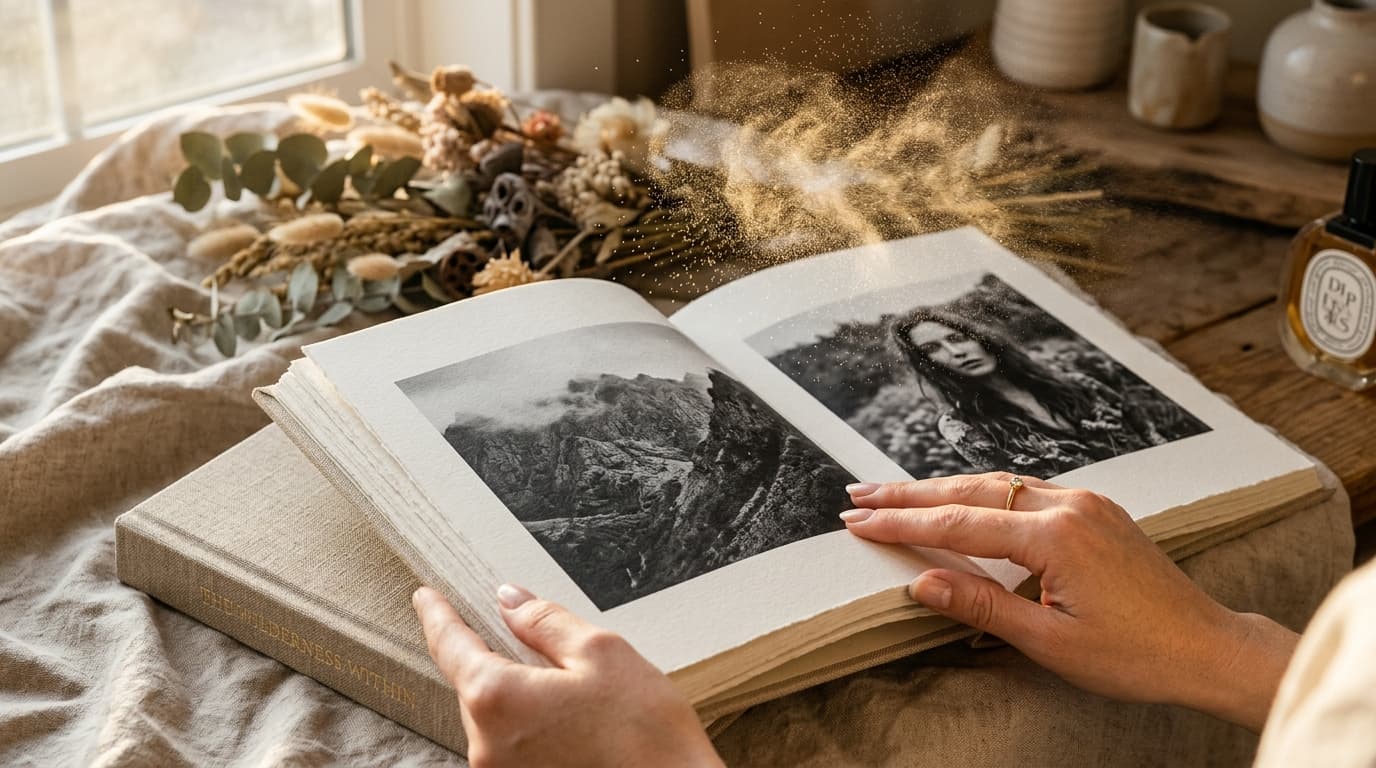 A hand-designed Story House linen photobook